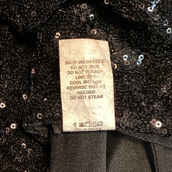 B Darlin Sequin High Neck Halter Open Back Ruffle Hem Mini Dress Black - Picture 14 of 15